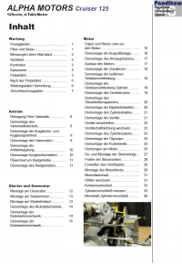 Reparaturanleitung RIS, Alpha Motors Cruiser 125, Antrieb und Motor